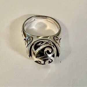 Sterling Silver Swirl Spinner Ring